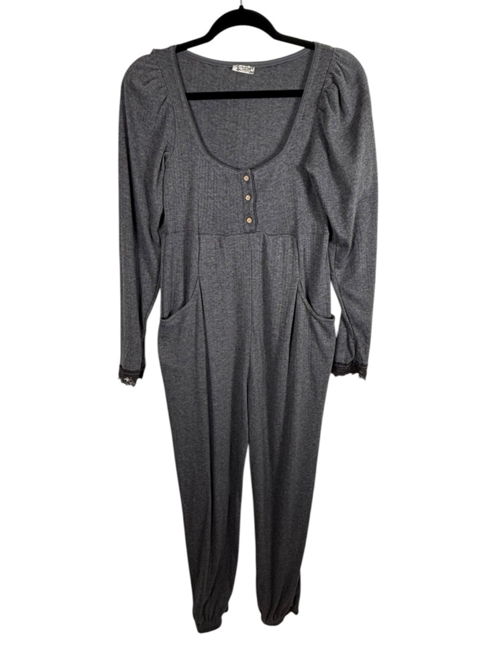 Free People Intimately On Point Onesie Jumpsuit One Piece Romper Gray Sz XS - Picture 2 of 8